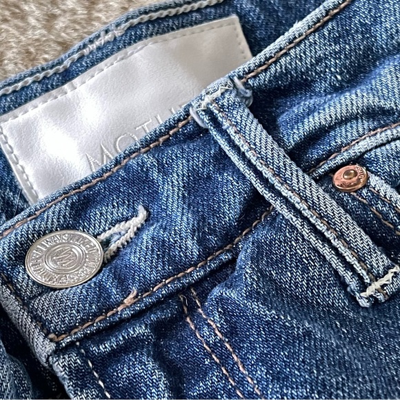 Mother The Dazzler High Rise Straight Leg Jean Medium Blue Cowboys Don't Cry 26 - Picture 16 of 16